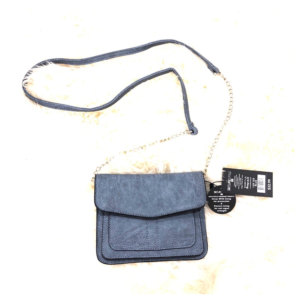 SecureStyle Blue / Grey Shoulder Purse